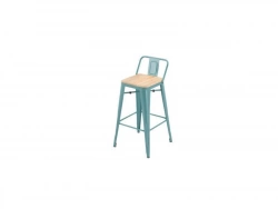 Tabouret Oxford  À Visser, Bleu Clair, Acacia