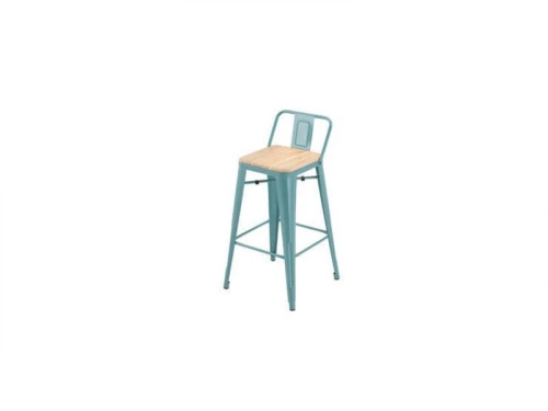 Tabouret Oxford  À Visser, Bleu Clair, Acacia