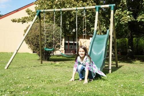 Portique en bois Navajos 330 x 260 x 230 cm, Toboggan