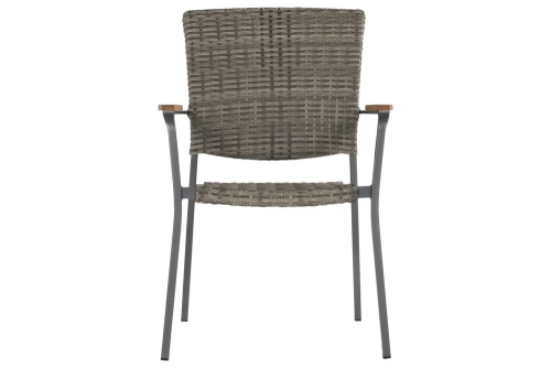 Chaise Sintra en résine tressée - pieds en aluminium - Anthracite/marron grisé