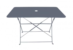 Ensemble repas Bistrot dépliant métal - Table + 4 Chaises - Gris