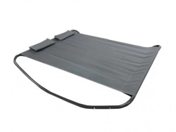 Lit double bain de soleil Monaco en aluminium - Gris anthracite