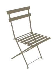 Lot de 2 de chaises de jardin pliantes Bistrot en acier - Taupe