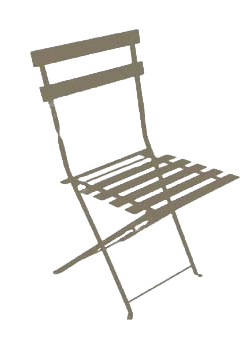 Lot de 2 de chaises de jardin pliantes Bistrot en acier - Taupe