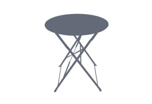 Table ronde d'extérieur pliante Bistro en acier - Gris