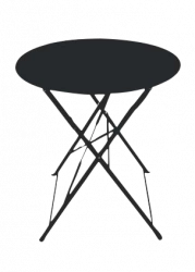 Table ronde d'extérieur pliante Bistro en acier - Noir