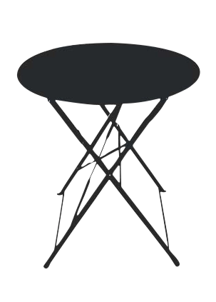Table ronde d'extérieur pliante Bistro en acier - Noir