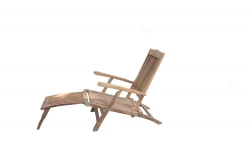 Transat Relax en bois - repose-pied détachable - dossier inclinable