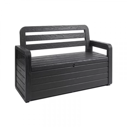 Coffre banc de jardin 263L en résine - FOREVERSPRING - Anthracite