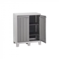 Armoire basse de jardin en résine – 78 cm - FLORIDA XL - gris