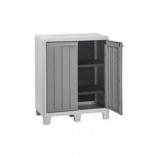 Armoire basse de jardin en résine – 78 cm - FLORIDA XL - gris