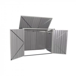 Coffre de jardin multifonctions en métal – 2000L -  gris