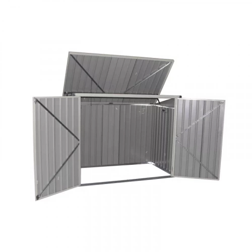 Coffre de jardin multifonctions en métal – 2000L -  gris