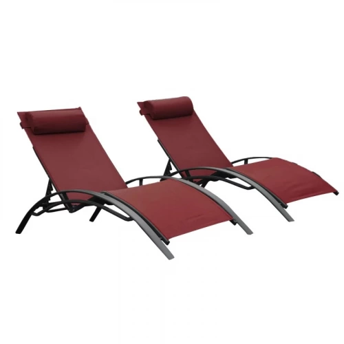 Lot de 2 transats en aluminium – MONACO