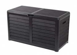 Coffre de jardin polypropylène, Baya gris anthracite, l.117 x H.65 x P.55 cm
