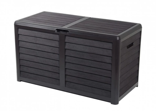 Coffre de jardin polypropylène, Baya gris anthracite, l.117 x H.65 x P.55 cm