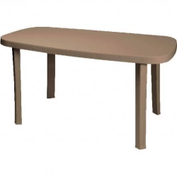 Table de jardin ovale en résine gris tourterelle Otello 140x80x72 cm