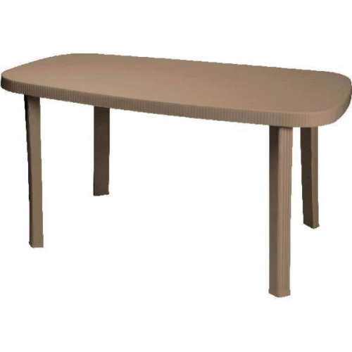 Table de jardin ovale en résine gris tourterelle Otello 140x80x72 cm