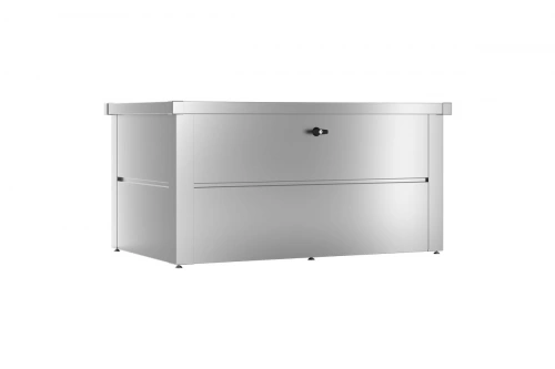 Coffre de jardin - taille S - Argent métallisé - 135x65x69 - acier