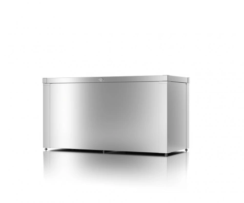 Coffre de rangement polyvalent - taille S - Argent métallisé - 129x56,5x68,2 - acier