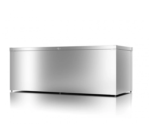 Coffre de rangement polyvalent - taille L - Argent métallisé - 179x76,5x68,2 - acier