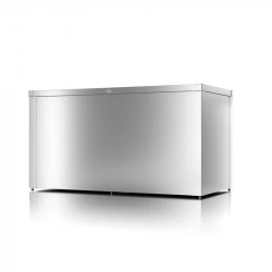 Coffre haut de rangement polyvalent - taille M - Argent métallisé - 159x76,5x82,2 - acier