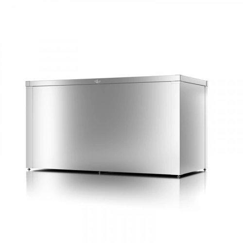 Coffre haut de rangement polyvalent - taille M - Argent métallisé - 159x76,5x82,2 - acier