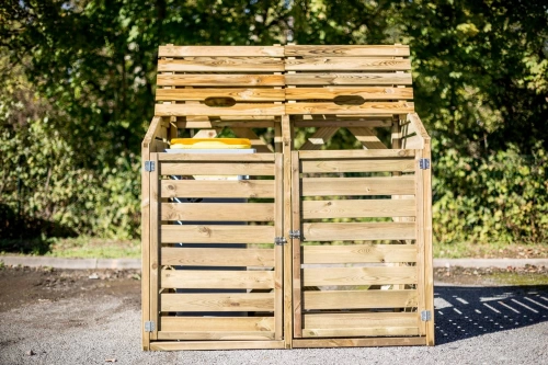 Cache poubelle bois autoclavé DOUBLE - H.1,20M