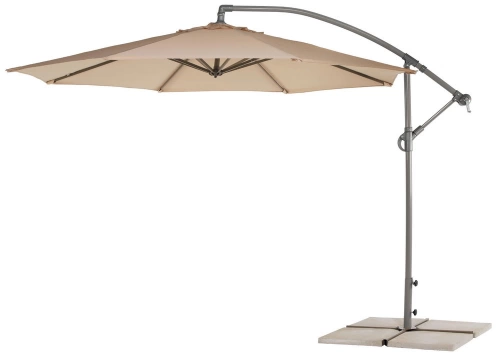 Parasol déporté VIENA-300 – Aluminium finition anthracite – Toile beige