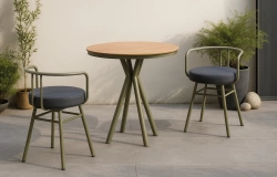 Ensemble bistrot - NEMUS MARIET – Plateau HPL finition bois – 2 places