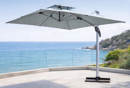 Parasol de jardin déporté LEIVISA LUX 400 – 400 × 300 cm – Structure aluminium – Toile polyester 250 g/m²