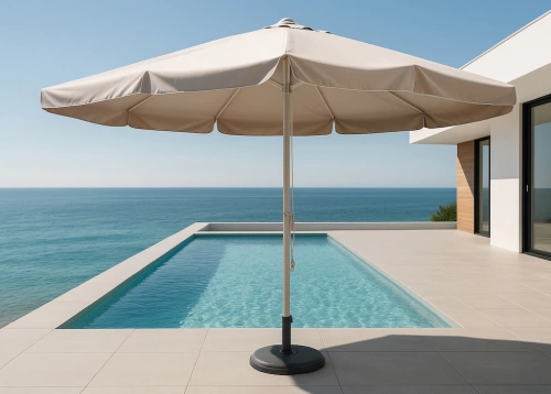 Parasol professionnel – SAMSON-80 Ø400 cm – Structure aluminium – Toile acrylique blanche