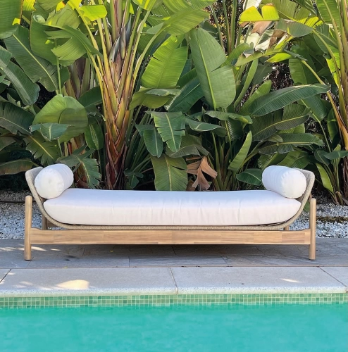 Bain de soleil - POLINESIA - en bois exotique et cordes tressées