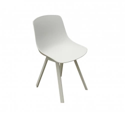 Fauteuils à manger en aluminium et résine - ROSANNA - finition alu et résine - assise blanche - set de 2