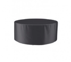 Housse imperméable pour table ronde - FUNDAS - tissu noir ou gris foncé - imperméable - Ø150 cm