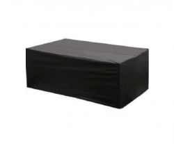 Housse imperméable pour table rectangulaire - FUNDAS - tissu noir ou gris foncé - imperméable - 240x110 cm