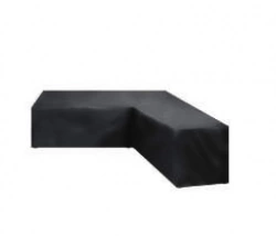 Housse imperméable pour sofa canapé en corner de salon de jardin - FUNDAS - tissu noir ou gris foncé - imperméable - 270x270 cm