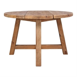 Table de salle à manger en bois de pin massif recyclé avec un style rustique vintage - modèle 093 - 120 cm