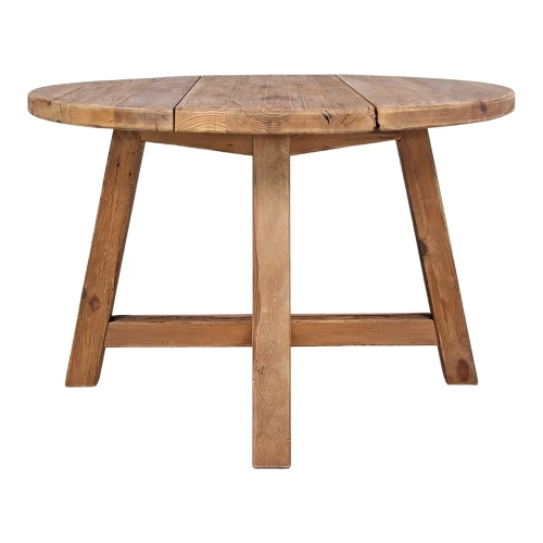 Table de salle à manger en bois de pin massif recyclé avec un style rustique vintage - modèle 093 - 120 cm