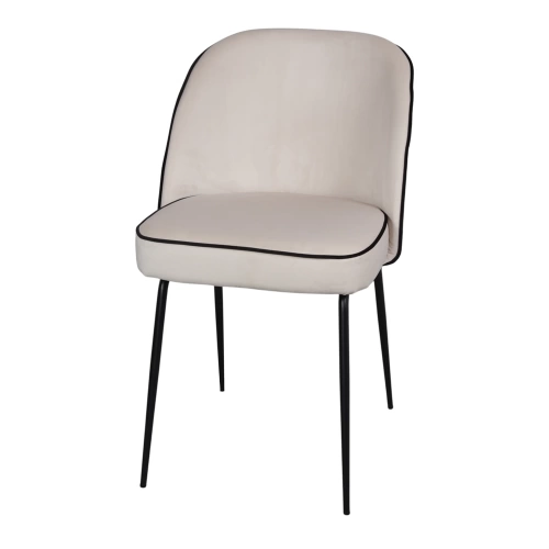 Chaise tapissée avec un style Mid Century - modèle 005 - beige