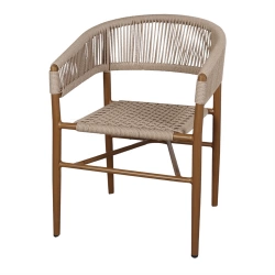 Chaise en corde et métal avec un style Japandi - modèle 021 - naturel