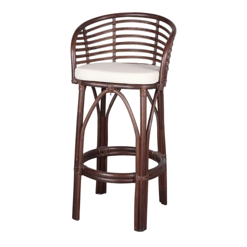 Tabouret haut en bambou et rotin avec un style tropical - modèle 026 - marron