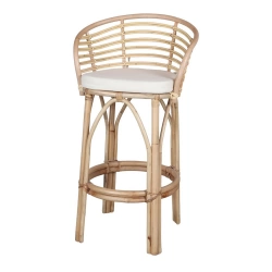 Tabouret haut en bambou et rotin avec un style tropical - modèle 026 - naturel