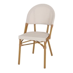 Chaise d’extérieur avec un style bistrot - modèle 055 - blanc/naturel