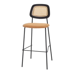 Tabouret haut tapissé avec un style Mid Century - modèle 065 - curry