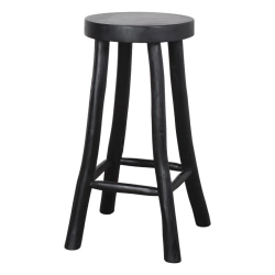 Tabouret haut en bois avec un style rustique - modèle 069 - noir