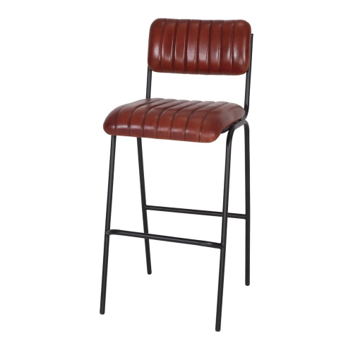 Tabouret haut avec un style industriel - modèle 071 - marron