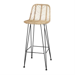 Tabouret haut en rotin avec un style nordique - modèle 077 - naturel