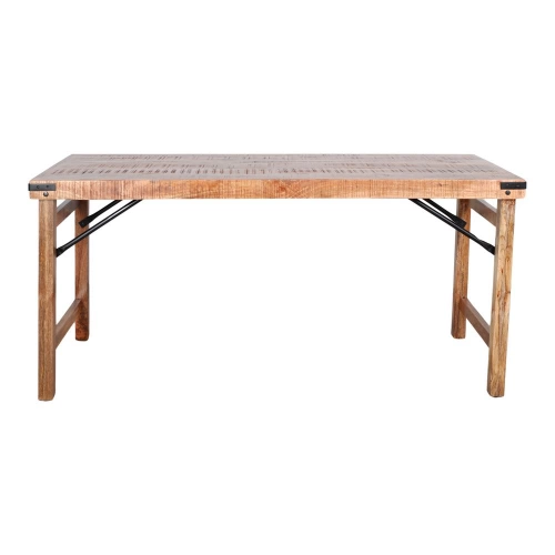 Table avec un style vintage en bois tropical effet ancien - modèle 091 - 168 cm