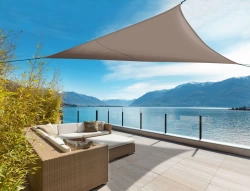 Voile d'ombrage élastique "Sunnet Kit Elastic" Taupe - Triangle 3,40 x 3,40 x 3,40 m